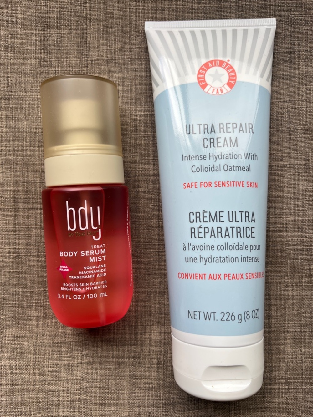 New Skincare Lot First Aid Beauty Ultra Repair Cream & BDY Body Serum Mist